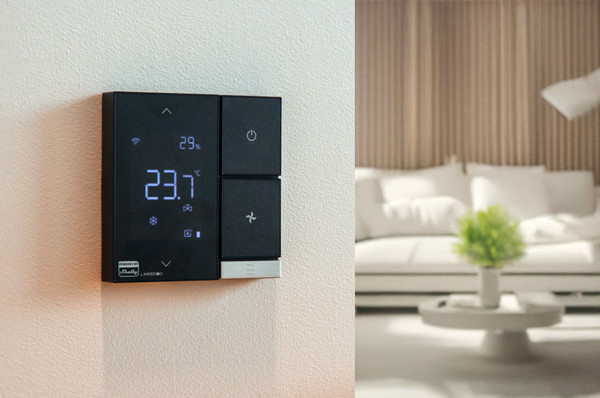 Shelly LinkedGo Smartes HVAC Thermostat - Lüftung-Klimasteuerung ST802-B, WLAN BT