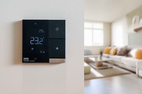 Shelly LinkedGo Smartes HVAC Thermostat - Lüftung-Klimasteuerung ST802-B, WLAN BT