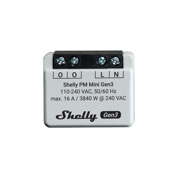 Shelly PM Mini Gen3, 2er-Pack - Reines Energiemessgerät, Mini, WLAN, BT