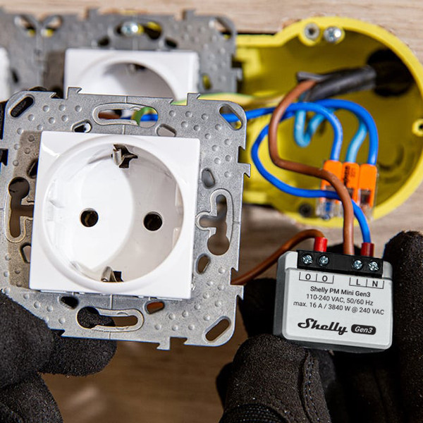 Shelly PM Mini Gen3, 2er-Pack - Reines Energiemessgerät, Mini, WLAN, BT