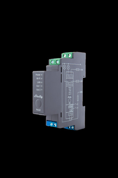 Shelly Pro 2 - 2-Kanal DIN-Schienen Relais, WLAN, LAN, potenzialfrei