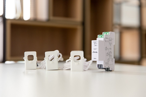 Shelly Pro 3EM-120A - 3-Phasen Energiezähler, inkl. 120A Wandler, LAN