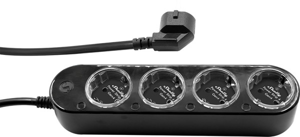 Shelly Power Strip 4 Gen4 - Smarte Steckdosenleiste 4-fach, Schwarz WLAN, BT, Zigbee, Matter