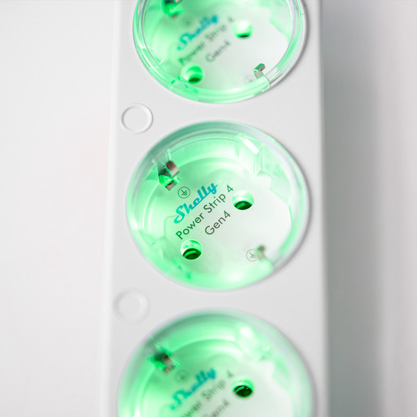 Shelly Power Strip 4 Gen4 - Smarte Steckdosenleiste 4-fach, Weiß WLAN, BT, Zigbee, Matter