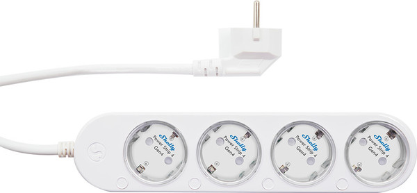 Shelly Power Strip 4 Gen4 - Smarte Steckdosenleiste 4-fach, Weiß WLAN, BT, Zigbee, Matter