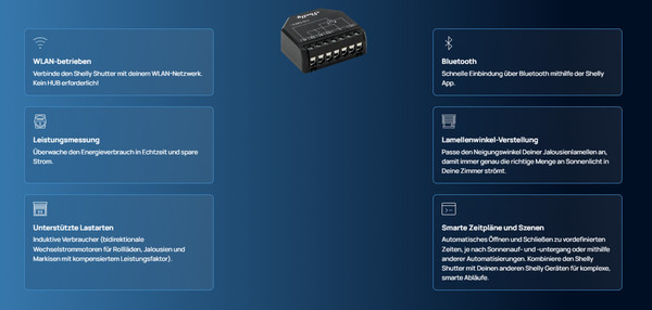 Shelly Shutter - WLAN Rollladenaktor, Nachrüstmodul
