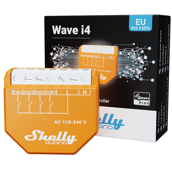 Shelly Wave i4 - Z-Wave 4-fach Tasterschnittstelle, Szenencontroller