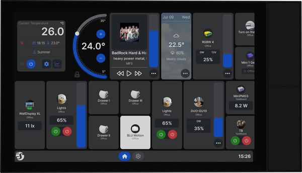 Shelly Wall Display XL - Großes Wand-Touchpanel, Schwarz