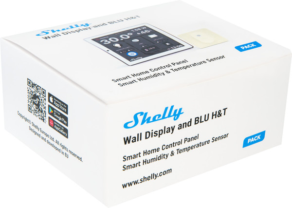 Shelly Wall Display Set, Weiß + BLU H&T Sensor