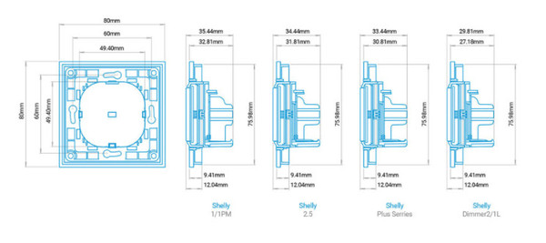 Shelly Wall Switch 1 - Wandtaster 1-fach Einsatz, Schwarz