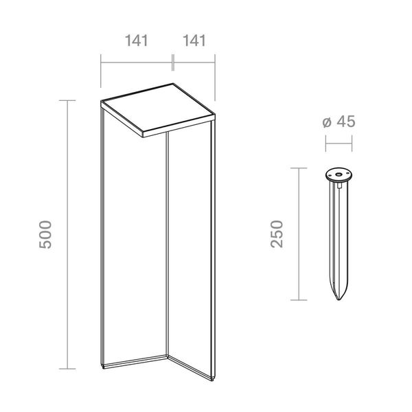 SIGOR Nusolar Akku-Solarleuchte 50cm anthrazit Wegeleuchte 2,2W 2700K IP54 Ra85