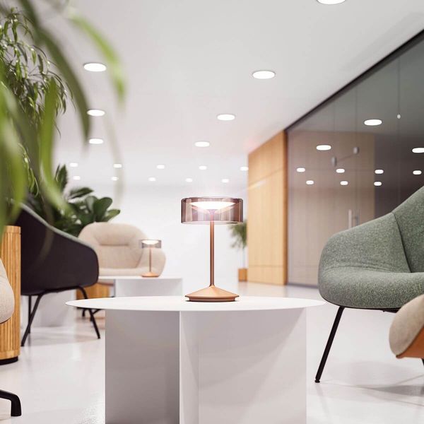 SIGOR Akku-Glasleuchte Numotion 265mm tannengrün Tischleuchte 2,2W FlexMood 2200K/2700K IP54 Ra85 dimmbar