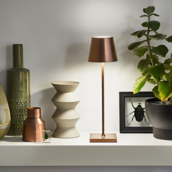 SIGOR Akku-Tischleuchte Nuindie 38cm bronzefarben 2,2W FlexMood 2200K/2700K IP54 Ra85 dimmbar 4546301