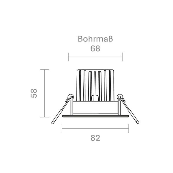 SIGOR 9W Argent Downlight 550lm 2800-2000K 36° dimmbar LED-Modul Alu gebürstet