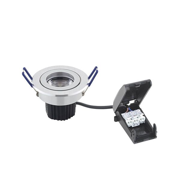 SIGOR 9W Argent Downlight 640lm 3000K 36° dimmbar LED-Modul Alu Gebürstet