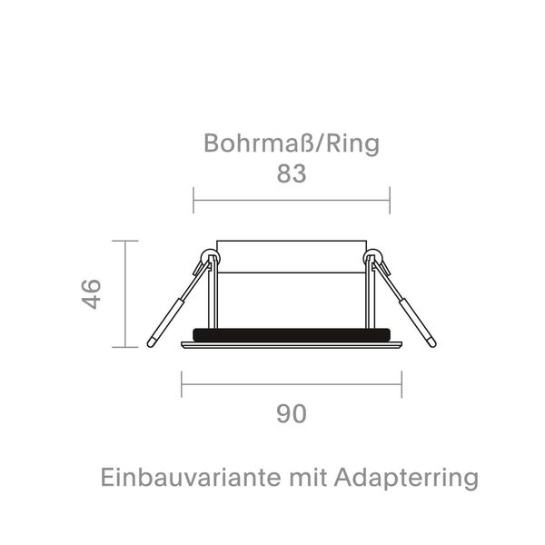 SIGOR Einbauleuchte Argent IP54 BM68/83mm IP54 LED-Modul 9W 3000-2000K 36° Ra95 DimmToWarm 360° schwenkbar