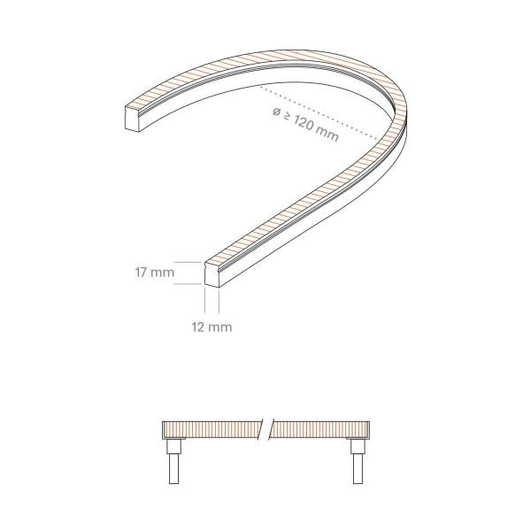 SIGOR 9,6W/m ART SIDE LED-Streifen 3000K 5m 120LED/m IP67 24V 520lm/m RA90