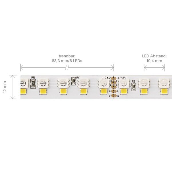 SIGOR 24W/m RGB+W LED-Streifen RGB/3000K 5m 192 LED/m IP20 24V 1853lm RA90