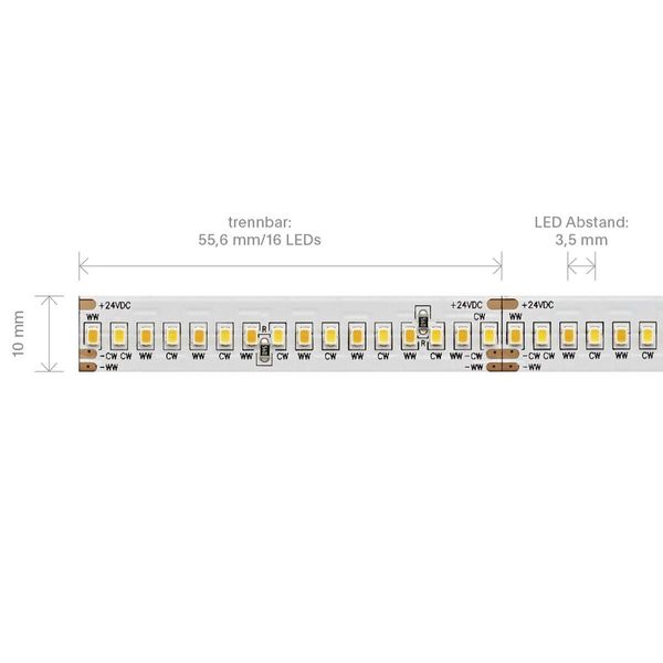 SIGOR 20W/m TW LED-Streifen 5000-2700K 5m 288LED/m IP20 24V