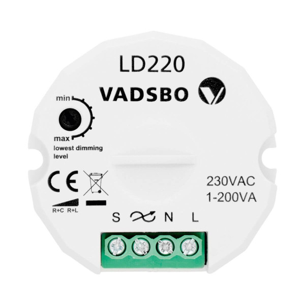 SIGOR Wandmodul VADSBO Tastdimmer 440W Doseneinbau 56x56x22mm