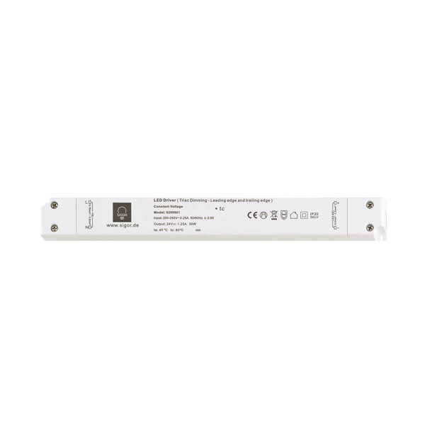 SIGOR Netzteil POWERLINE Triac slim 60W 24V 330x30x19mm 2,5A IP20