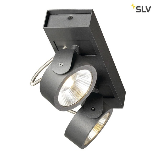 SLV 1000129 KALU LED 2 Wand- und Deckenleuchte schwarz 3000K 60°