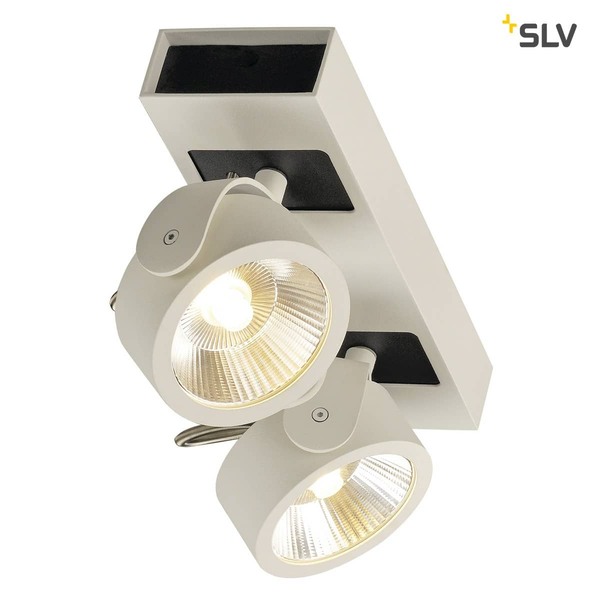 SLV 1000130 KALU LED 2 Wand- und Deckenleuchte weiss schwarz 3000K 60°