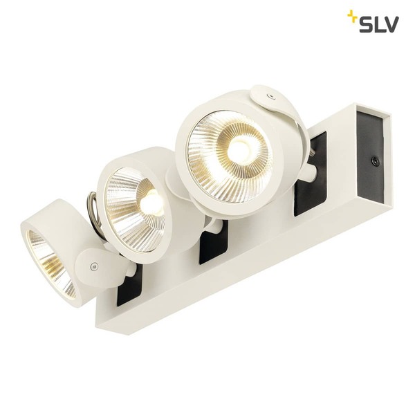 SLV 1000132 KALU LED 3 Wand- und Deckenleuchte weiss schwarz 3000K 60°