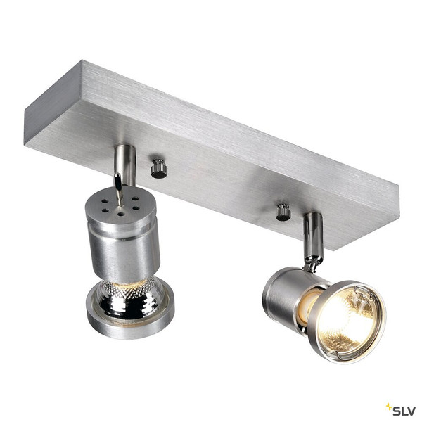 SLV 1000266 SOUVEREEN, Wand- und Deckenleuchte alu gebürstet, Spot, max. 75 W