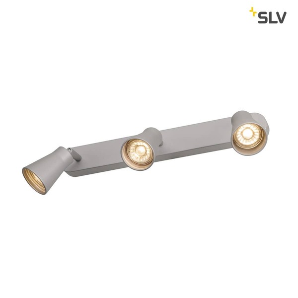 SLV 1000894 AVO CW Triple Indoor Wand- und Deckenaufbauleuchte QPAR51 silber max. 50W