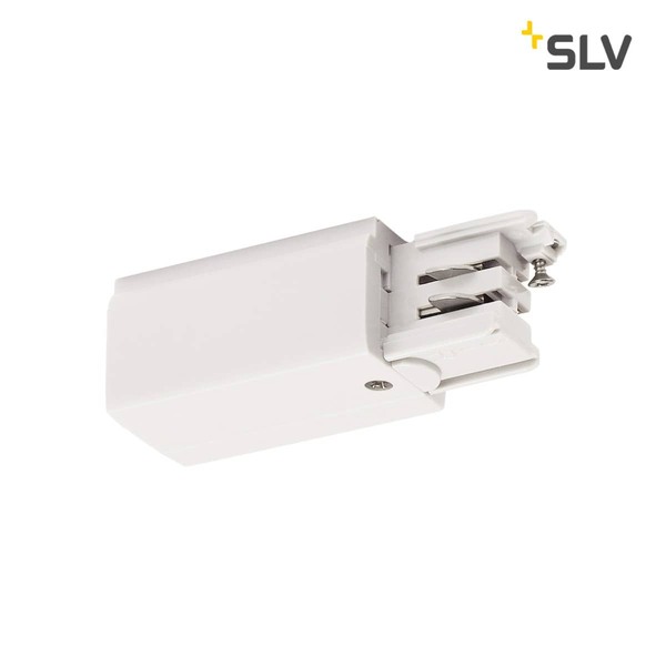 SLV 1001379 Einspeiser für S-TRACK 3P.Schiene Erde links verkehrsweiß