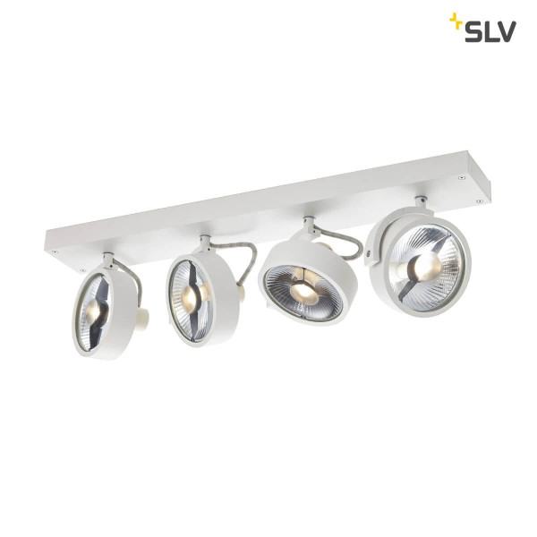 SLV 1002024 KALU CW Indoor Wand- und Deckenaufbauleuchte quad QPAR111 weiß 4x75W