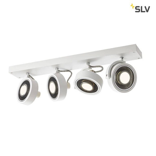 SLV 1002024 KALU CW Indoor Wand- und Deckenaufbauleuchte quad QPAR111 weiß 4x75W