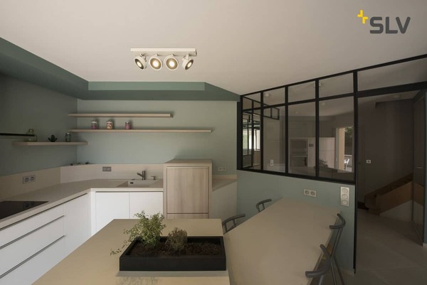 SLV 1002024 KALU CW Indoor Wand- und Deckenaufbauleuchte quad QPAR111 weiß 4x75W