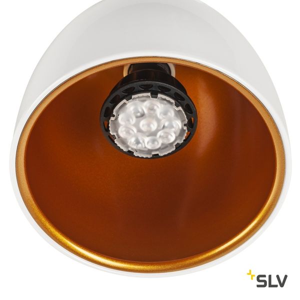 SLV 1002874 1~ PARA CONE 14 QPAR51 1 Phasen System Leuchte weiß/gold inkl. 1 Phasen-Adapter