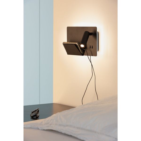 SLV 1003455 SOMNILA SPOT LED Wandleuchte 3000K schwarz Version links inkl. USB Anschluss