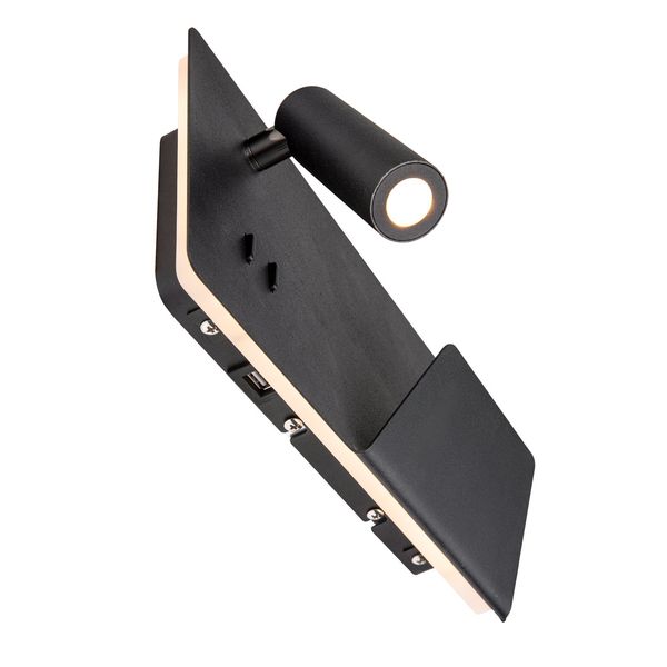 SLV 1003456 SOMNILA SPOT LED Wandleuchte 3000K schwarz Version rechts inkl. USB Anschluss