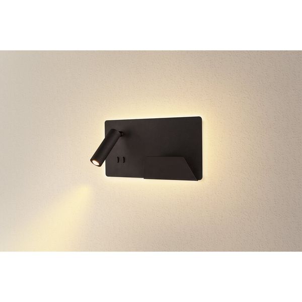 SLV 1003456 SOMNILA SPOT LED Wandleuchte 3000K schwarz Version rechts inkl. USB Anschluss