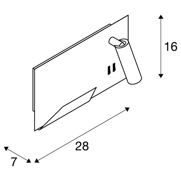 SLV 1003456 SOMNILA SPOT LED Wandleuchte 3000K schwarz Version rechts inkl. USB Anschluss