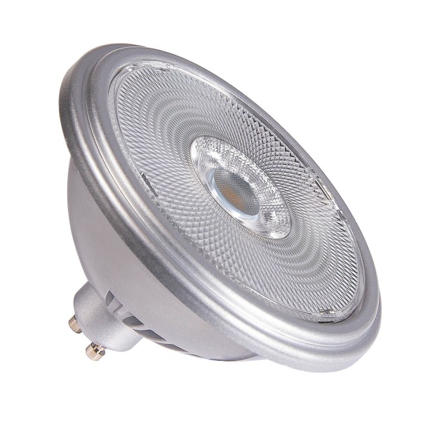 SLV 1005279 QPAR111 GU10, LED Leuchtmittel, Lampe silber 12,5W 3000K CRI90 30°