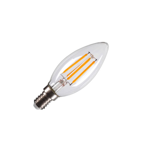 SLV 1005284 C35 E14, LED Leuchtmittel, Lampe transparent 4,2W 2700K CRI90 320°