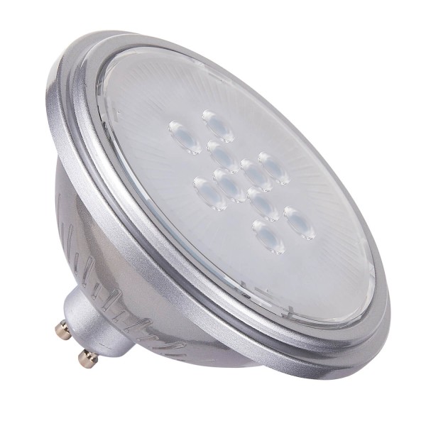 SLV 1005295 QPAR111 GU10, LED Leuchtmittel, Lampe silber 7W 3000K CRI90 40°