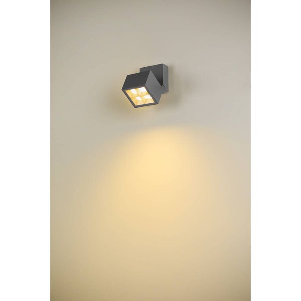 SLV 1007458 S-CUBE, LED LED Wand-Deckenaufbauleuchte, 2700/3000K, 15W, PHASE, 80°, anthrazit