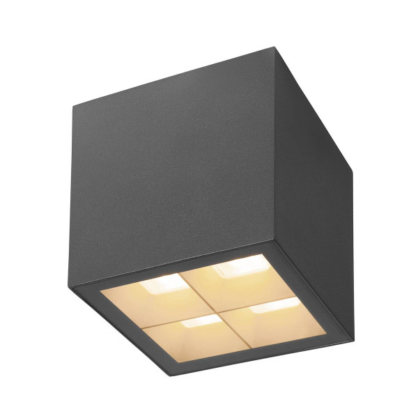 SLV 1007461 S-CUBE, LED Deckenaufbauleuchte, 2700/3000K, 15W, PHASE, 80°, anthrazit