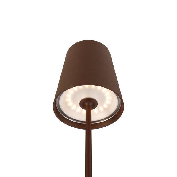 SLV 1007695 VINOLINA TWO, LED Akku-Tischleuchte IP65, 2200/2700/3000K, TOUCH, rost