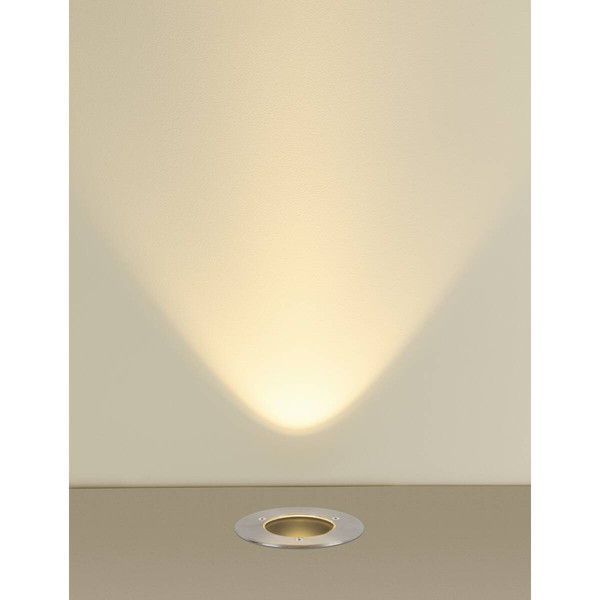 SLV DASAR M, Bodeneinbauleuchte, runde Abdeckung, 24°, 3000K, incl. DALI-Treiber, edelstahl 1007810