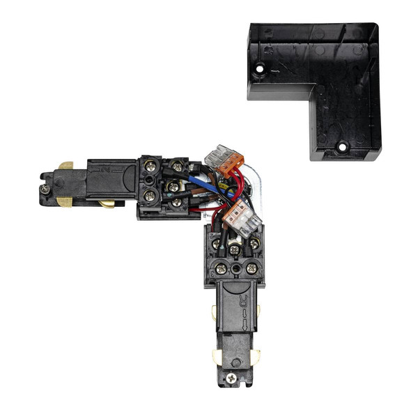SLV S-TRACK L-Verbinder, verstellbar, mit Einspeisemöglichkeit, DALI, PHASE, schwarz 1007816