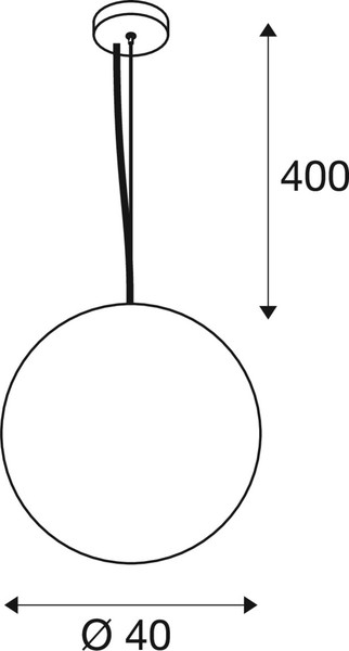 SLV 1008533 SUN 40 PD, E27, Pendelleuchte, Pendellänge 400 cm, rund, gold