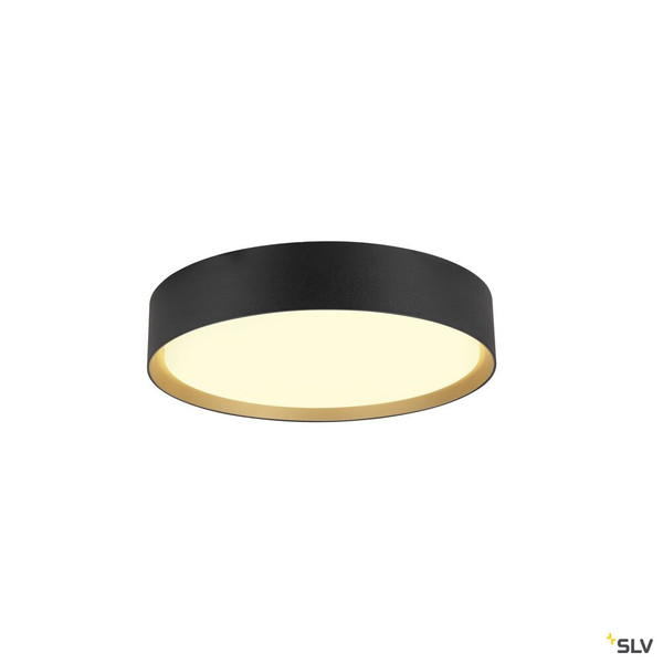 SLV 1008920 DECONA 30, CL, PHASE, Deckenaufbauleuchte, rund, 3000/4000K, 17 W, schwarz / gold