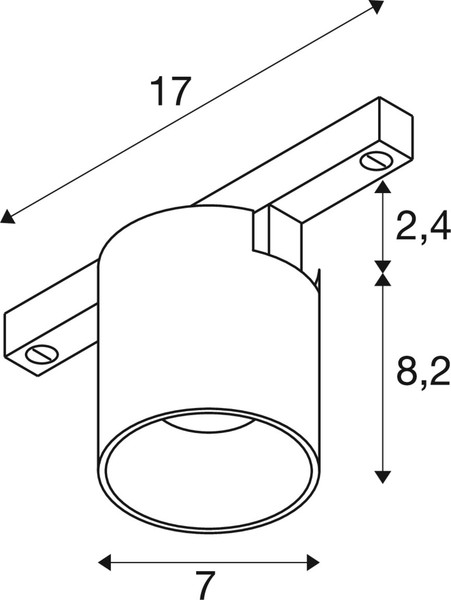 SLV 1008966 FIX-IT!, 48V, DALI, rund, Surface mounted track, Spot, 2000-3000K, 7.4 W, 36°, schwarz / schwarz